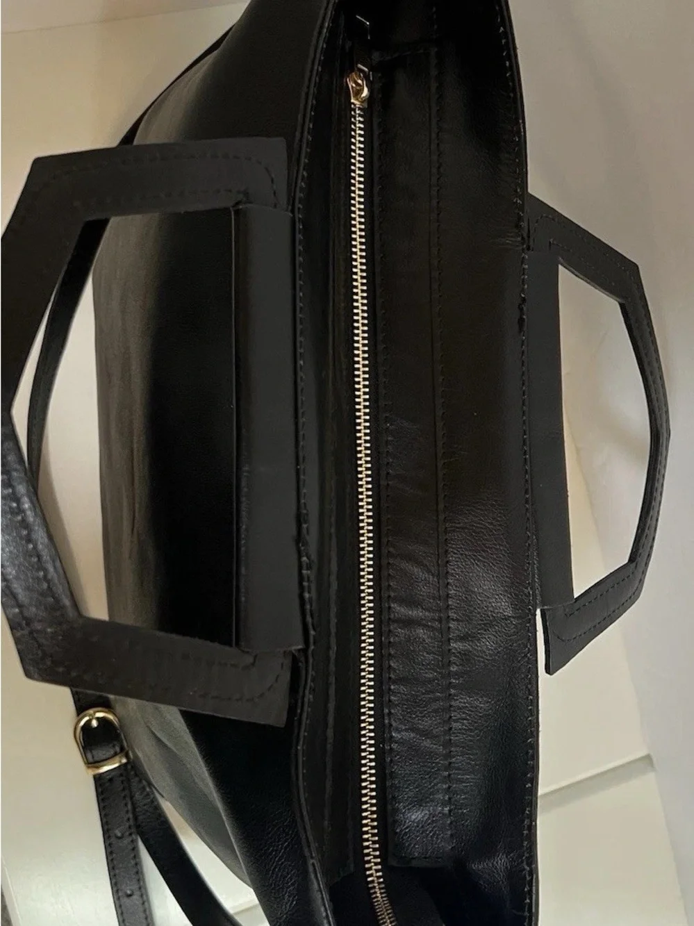 Classic Black Structured Tote Bag